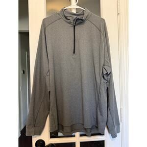 Levelwear Men’s XL Gray Quarter Zip Performance Pullover Stretch Athletic Top